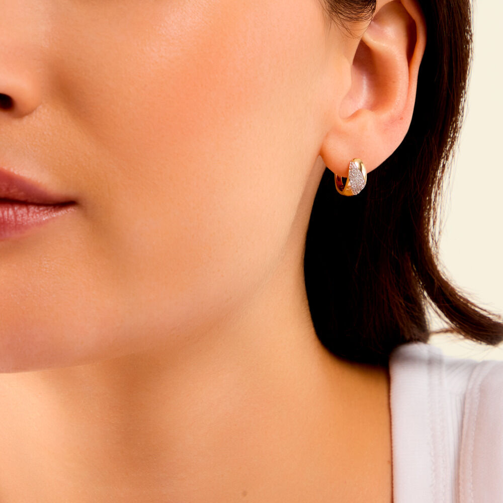 Cr&eacute;oles Nandor Argent Dor&eacute; A L'Or 750/1000 Oxyde De Zirconium - Cr&eacute;oles Femme | Marc Orian