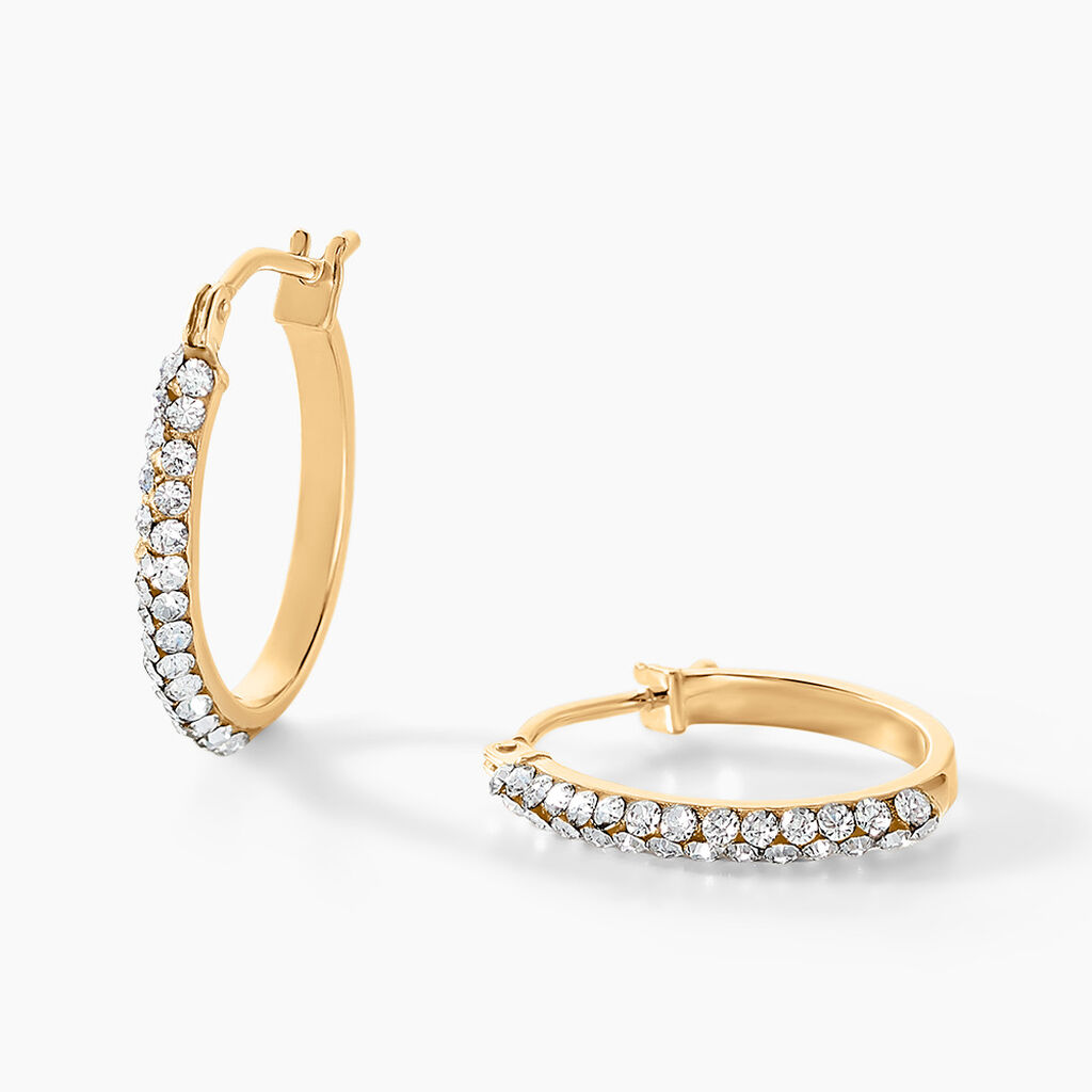 Créoles Sandrine Or Jaune Strass - Créoles Femme | Marc Orian