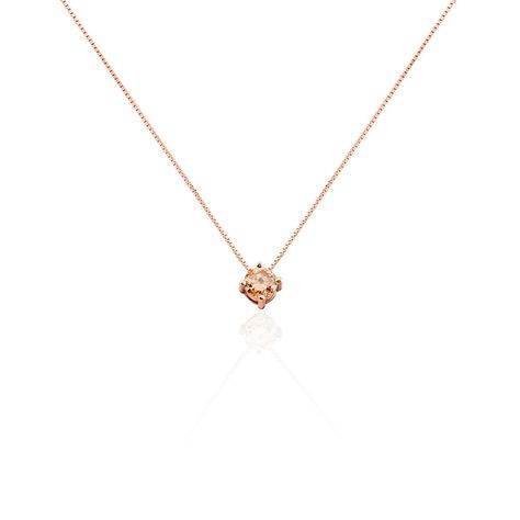 Collier Solitaire Argent Rose Rio Santa Teresa Oxyde De Zirconium - Colliers solitaires Femme | Marc Orian