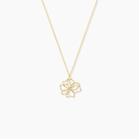 Collier Floraison Dor&eacute;e Or Jaune Oxyde De Zirconium - Colliers avec pierres Femme | Marc Orian