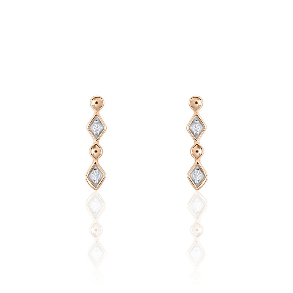 Boucles D'oreilles Puces Argent Rose Donaoxydes De Zirconium - Puces Femme | Marc Orian