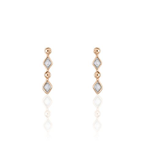 Boucles D'oreilles Puces Argent Rose Donaoxydes De Zirconium - Puces Femme | Marc Orian