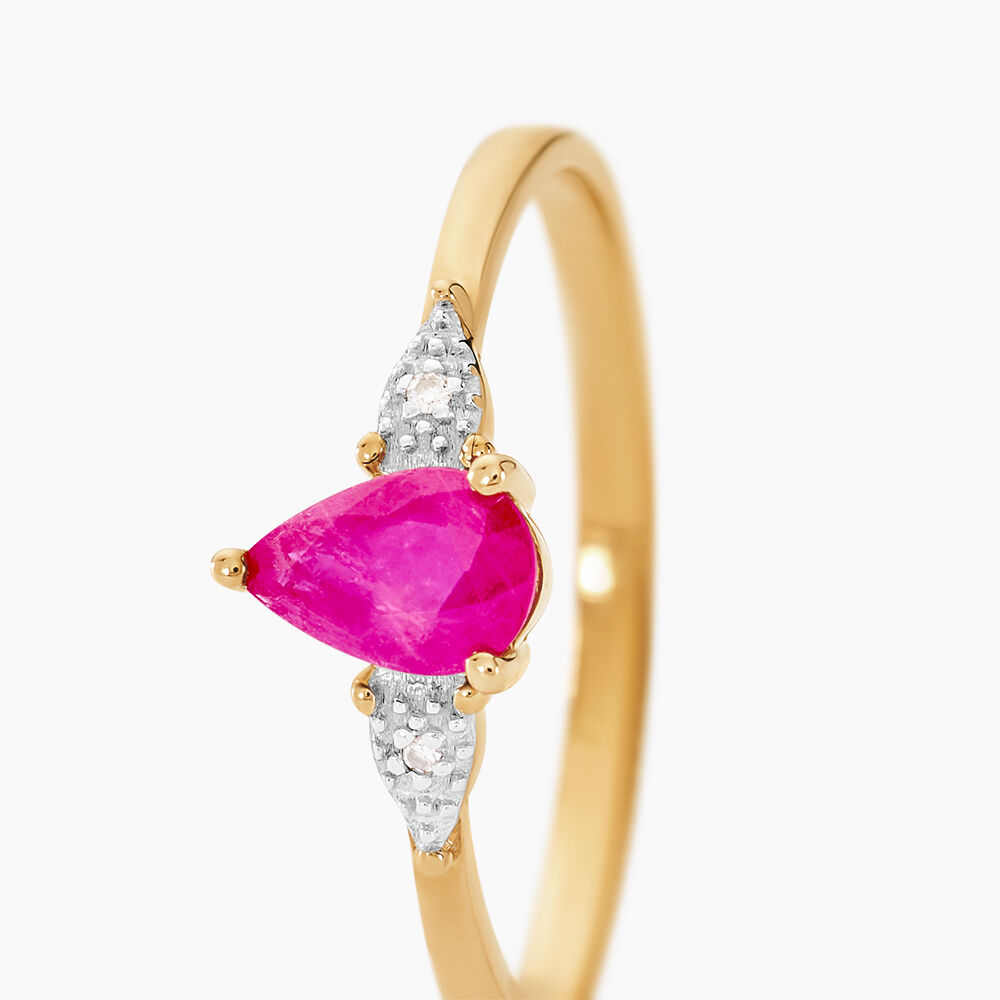 Bague Glykeria Or Jaune Rubis Diamant - Bagues vintage Femme | Marc Orian