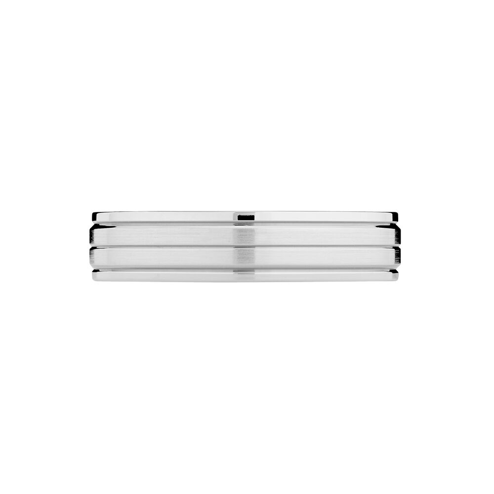 Alliance Basile Ruban Plat Or Blanc - Alliances duo Unisex | Marc Orian