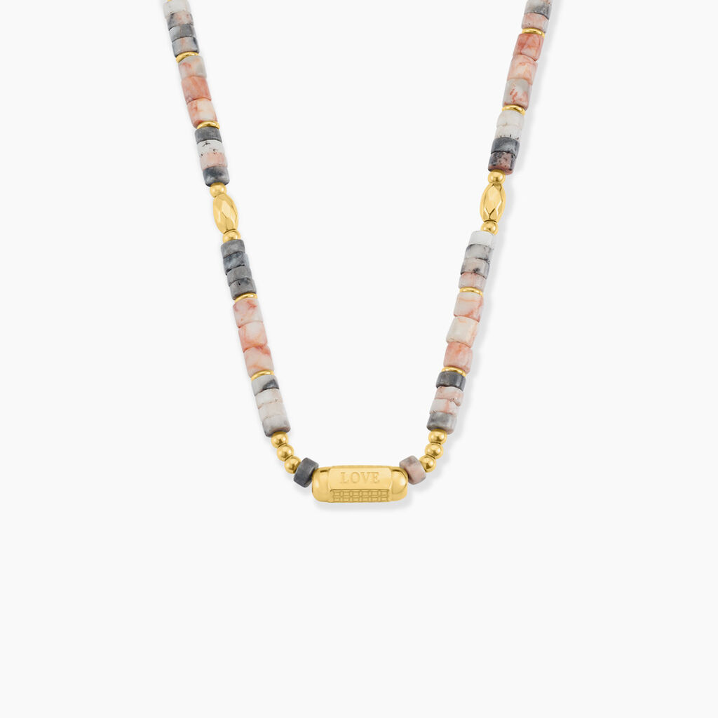 Collier Acier Jaune Pierre De Synthese - Colliers avec pierres Femme | Marc Orian
