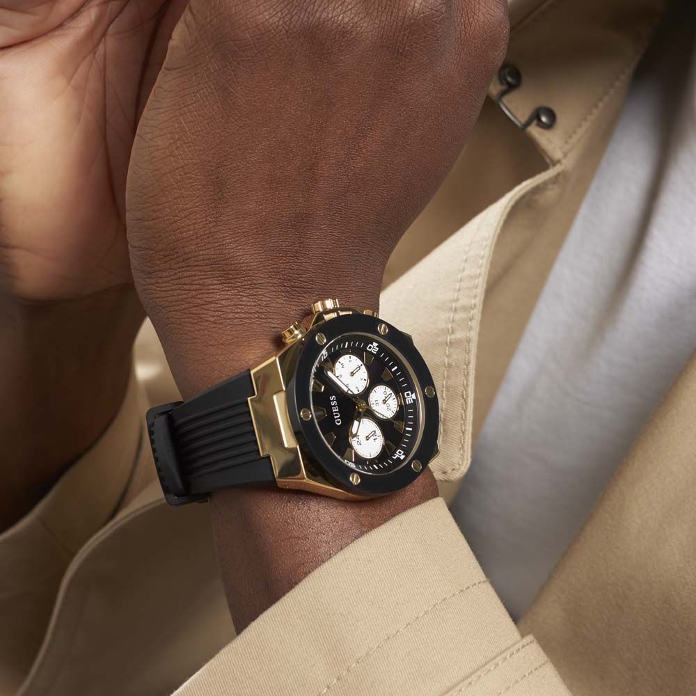Montre guess 2025 noir et or