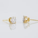 Boucles D'oreilles Puces Charlene Or Jaune Diamant Synthetique - Boucles d'oreilles mariage Femme | Marc Orian