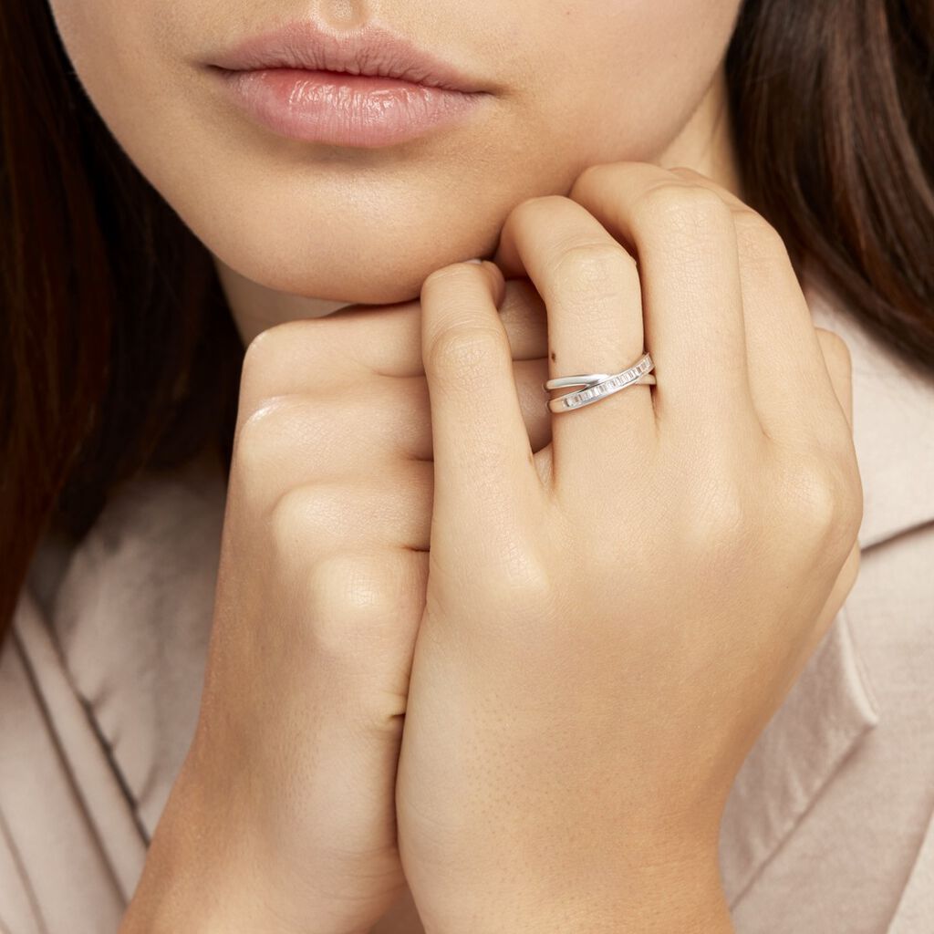 Bague Anelyse Or Blanc Oxyde De Zirconium - Bagues Femme | Marc Orian