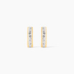 Boucles D'oreilles Puces Edme Barrettes Or Jaune Strass - Puces Femme | Marc Orian