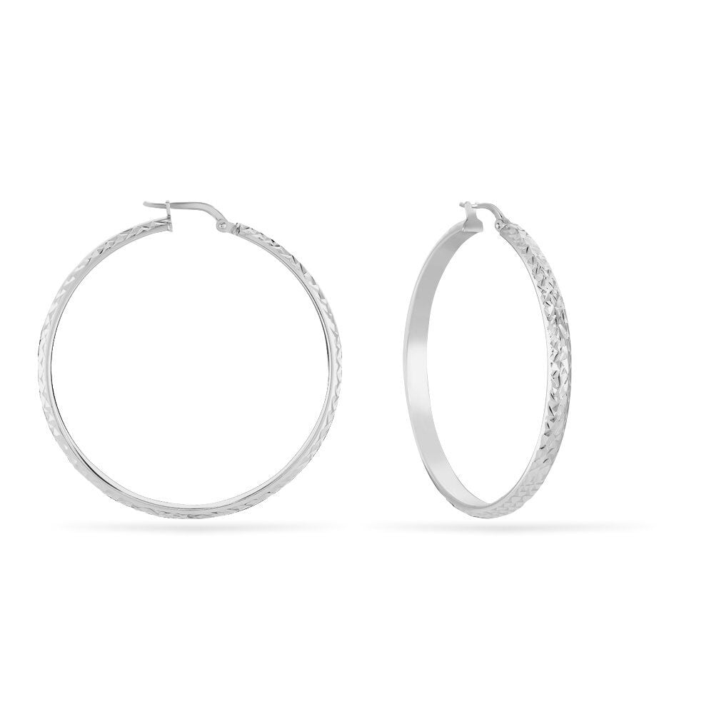 Créoles Argent Blanc Esmee - Créoles Femme | Marc Orian