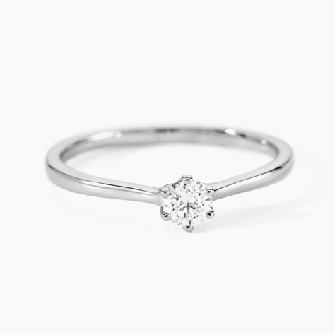 Bague Solitaire Athena Or Blanc Diamant - Parures de mariage Femme | Marc Orian