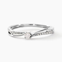 Bague Solitaire Asia Or Blanc Diamant