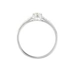 Bague Solitaire Accompagn&eacute; Aramis Or Blanc Diamant Synth&eacute;tique - Parures de mariage Femme | Marc Orian