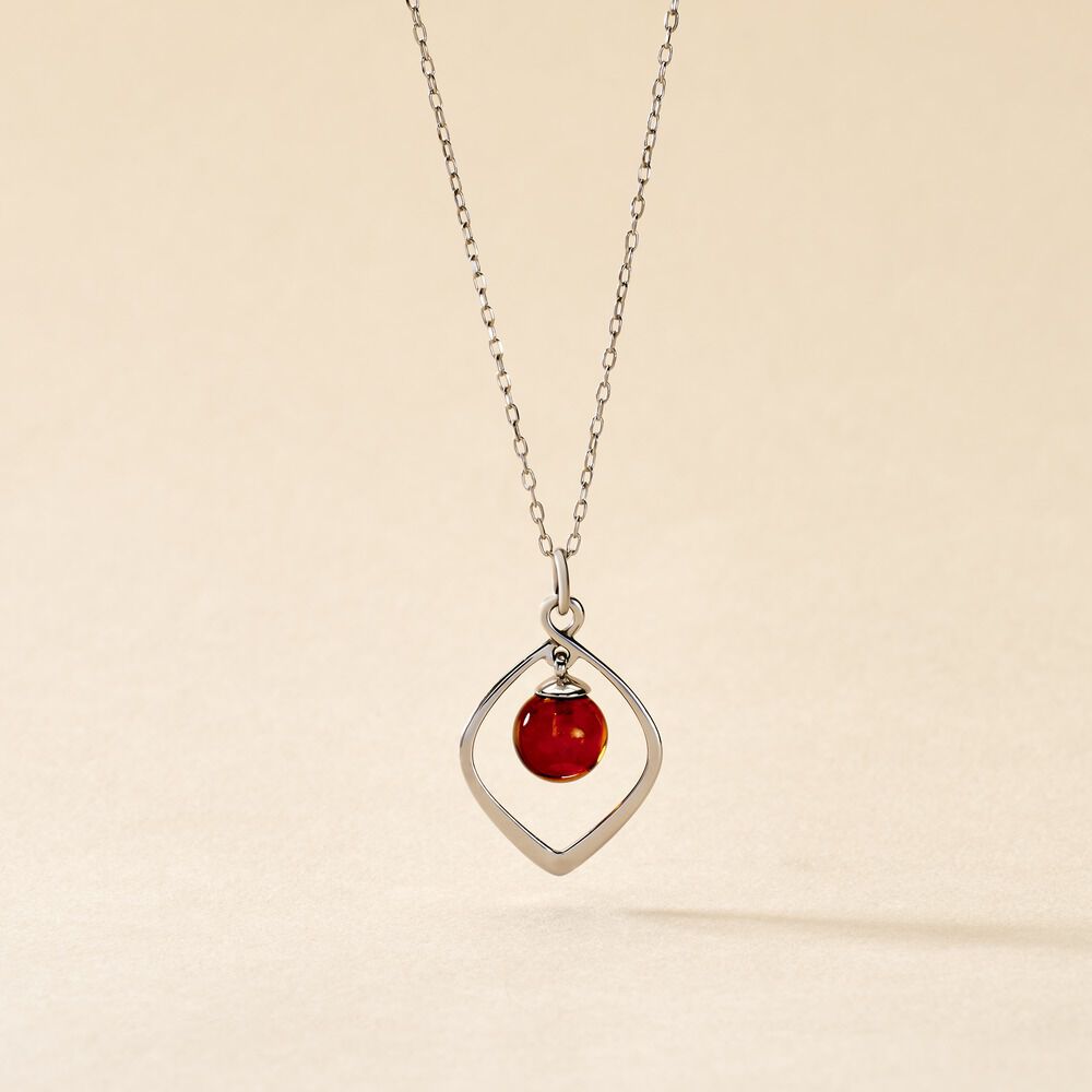 Collier Iva Argent Blanc Ambre - Colliers avec pierres Femme | Marc Orian