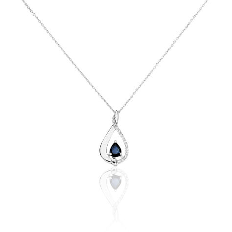 Collier Boucla Or Blanc Saphir Et Diamant - Colliers avec pierres Femme | Marc Orian