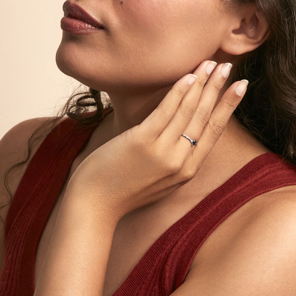 Bague Solitaire Goutte Or Blanc Saphir - Solitaires Femme | Marc Orian