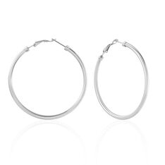 Créoles Carmeline Acier Blanc - Boucles d'oreilles Créoles Femme | Marc Orian