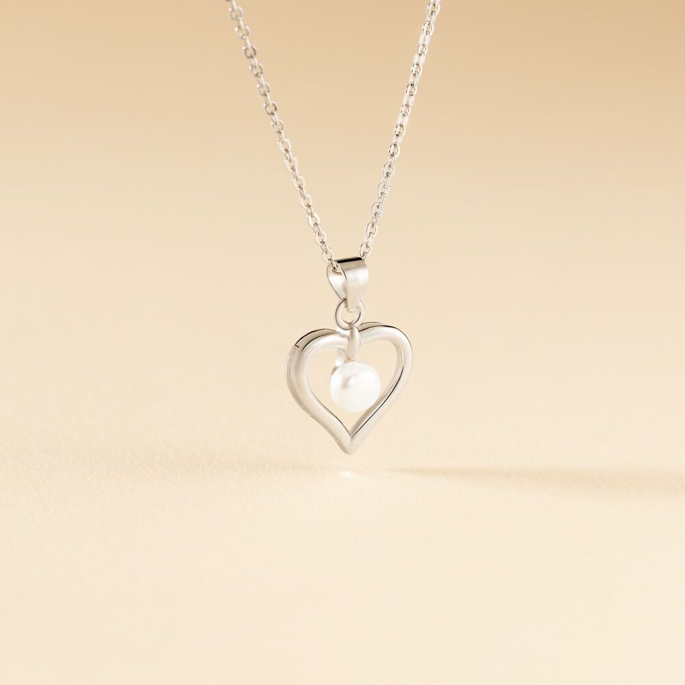 Collier Ainhoa Maille For&ccedil;at Argent Blanc Perle De Culture - Colliers avec pierres Femme | Marc Orian