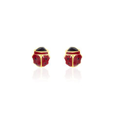 Boucles D'oreilles Puces Or Jaune Helidie Email - Clous d'oreilles Enfant | Marc Orian