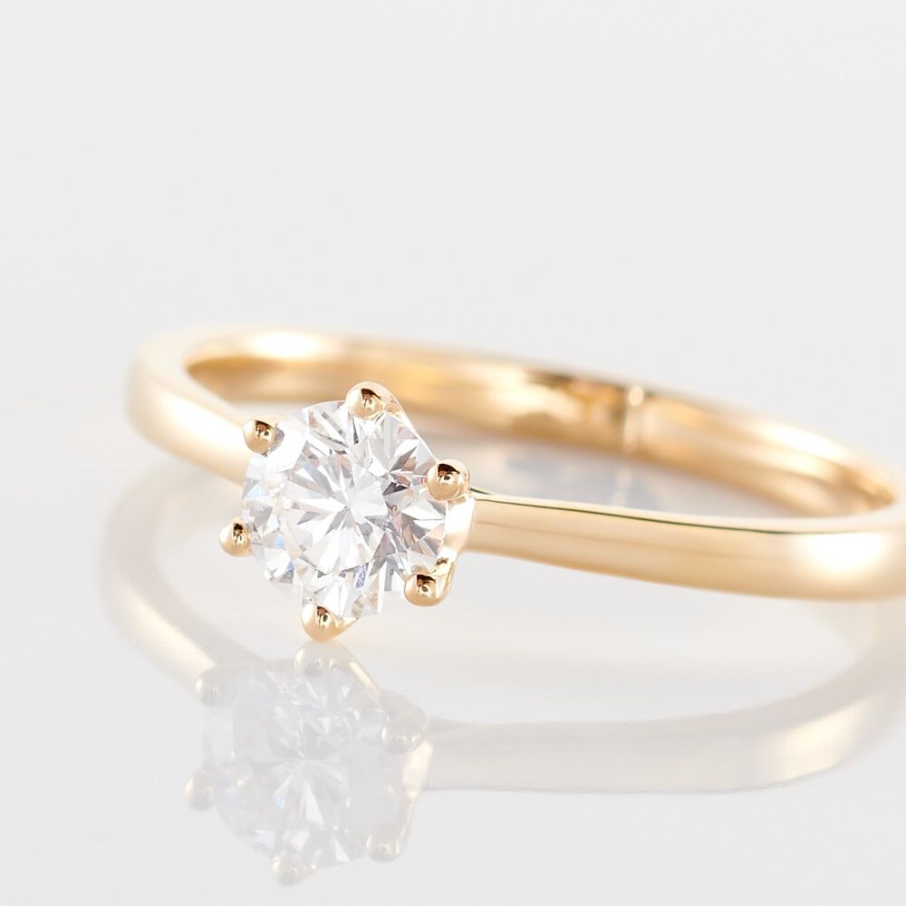 Bague Solitaire Athena Or Jaune Diamant - Parures de mariage Femme | Marc Orian