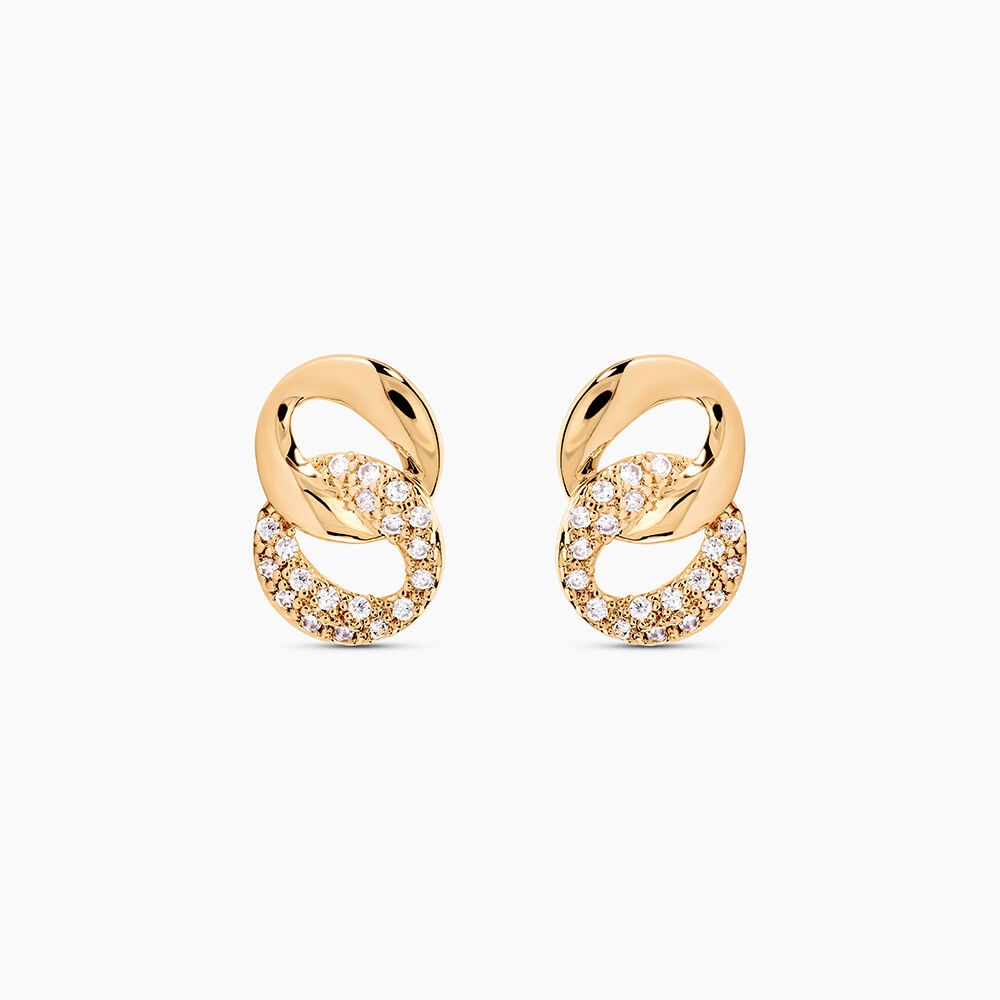 Boucles D'oreilles Puces Plaqu&eacute; Or Jaune Amato Oxydes De Zirconium - Puces Femme | Marc Orian