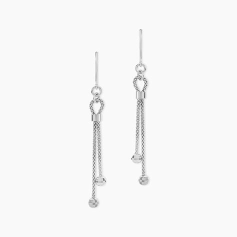 Boucles D'oreilles Pendantes Magel Argent Blanc - Pendantes Femme | Marc Orian