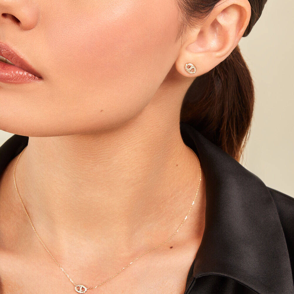 Boucles D'oreilles Puces Antun Or Jaune Diamant -  Femme | Marc Orian