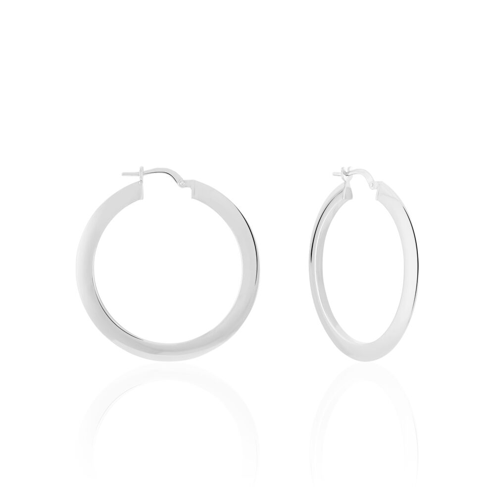 Créoles Argent Blanc Mila - Créoles Femme | Marc Orian