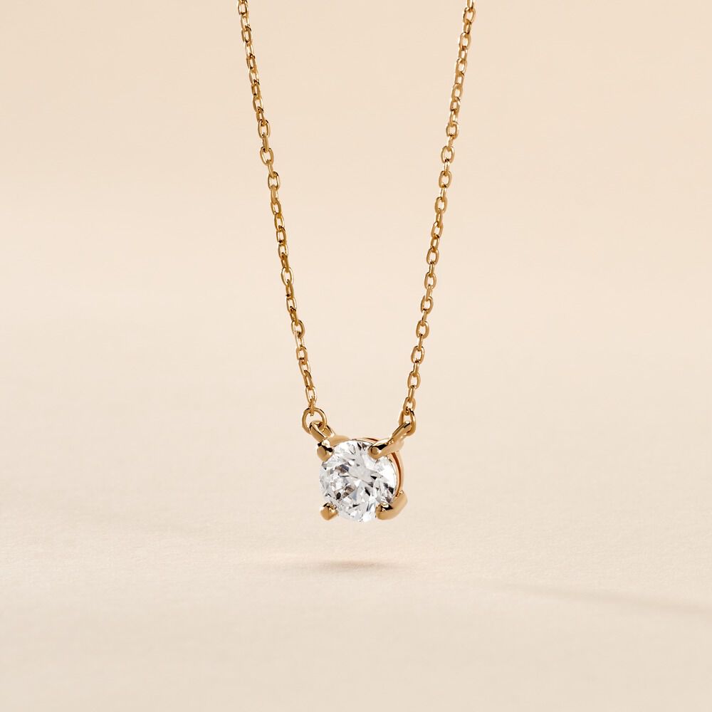 Collier Nilay Plaque Or Dor&eacute; Oxyde De Zirconium - Colliers avec pierres Femme | Marc Orian