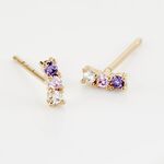 Boucles D'oreilles Puces Plaqu&eacute; Or Jaune Alodia Oxydes De Zirconium - Puces Femme | Marc Orian