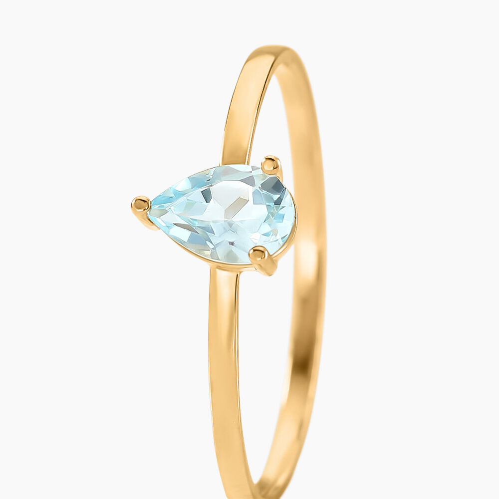 Bague Solitaire Goutte Or Jaune Topaze - Bagues pierres fines Femme | Marc Orian