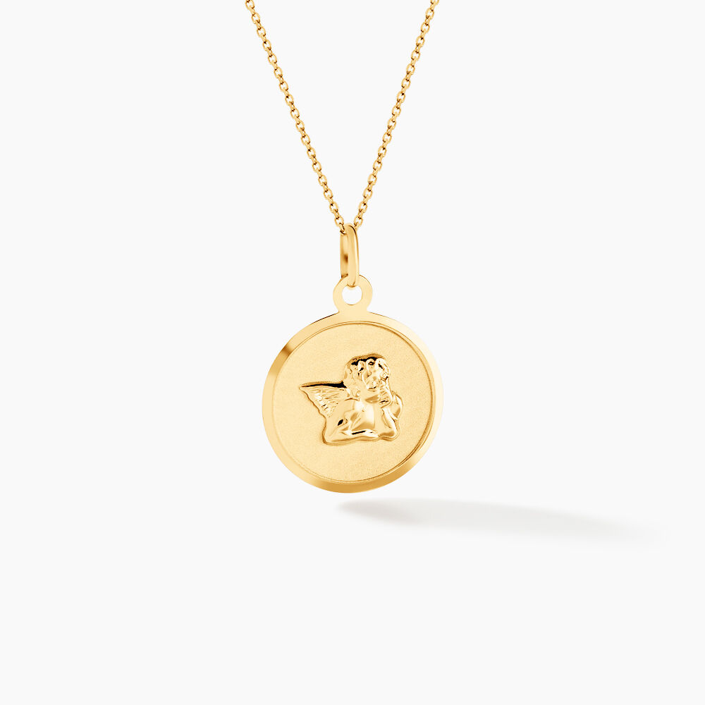 Pendentif Ange Rond Or Jaune - Médailles et médaillons Famille | Marc Orian