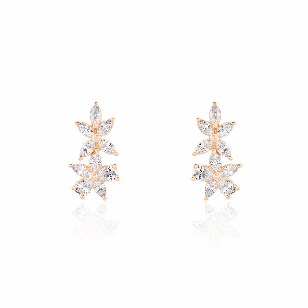 Boucles D'oreilles Puces Oralie Argent Rose Oxyde De Zirconium - Puces Femme | Marc Orian