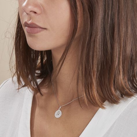 Pendentif Ange Rond Satine Or Blanc - Pendentifs Enfant | Marc Orian