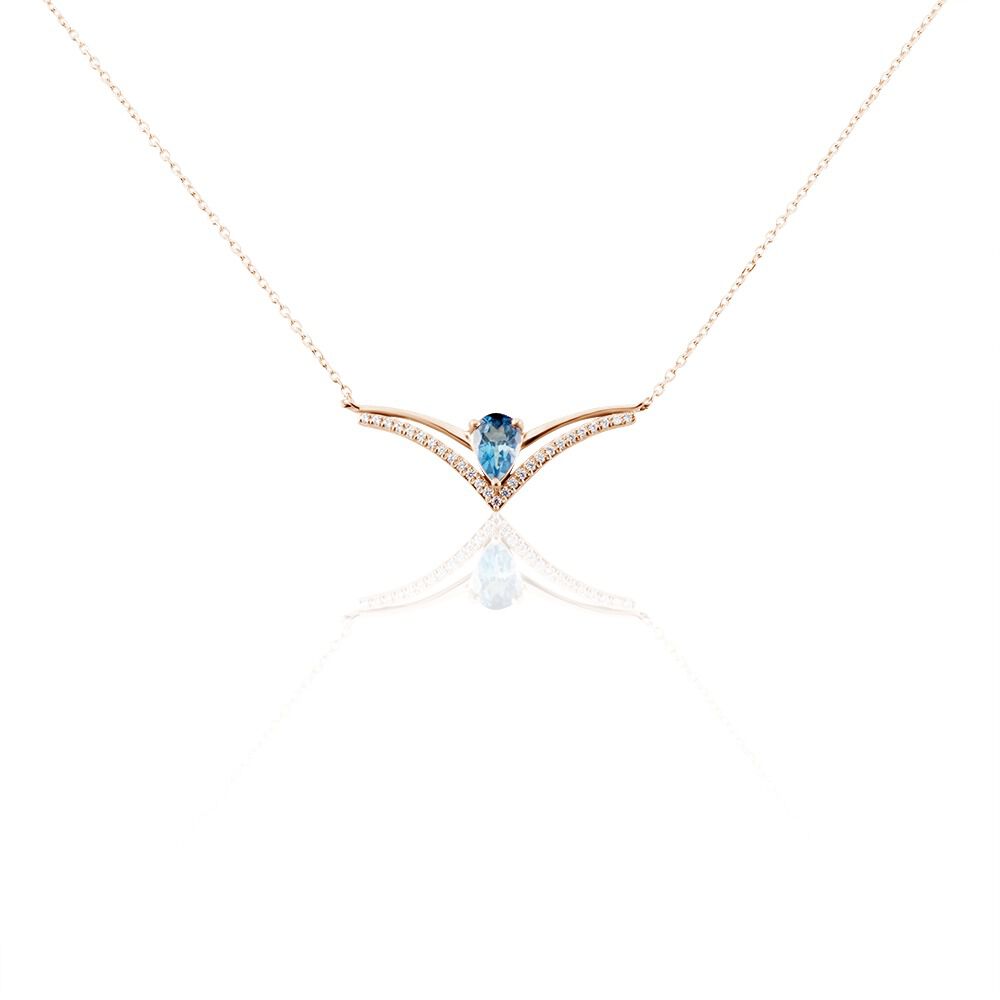 Collier Or Rose Gaelle Topaze Oxydes De Zirconium - Colliers avec pierres Femme | Marc Orian