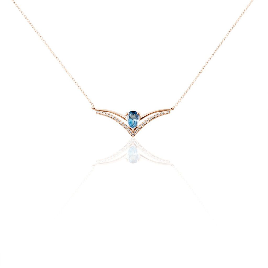 Collier Or Rose Gaelle Topaze Oxydes De Zirconium - Colliers avec pierres Femme | Marc Orian