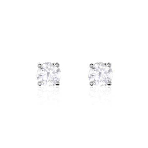 Boucles D'oreilles Puces Or Blanc Victoria Diamants - Puces Femme | Marc Orian
