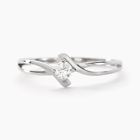 Bague Chamirame Or Blanc Oxyde De Zirconium - Solitaires Femme | Marc Orian