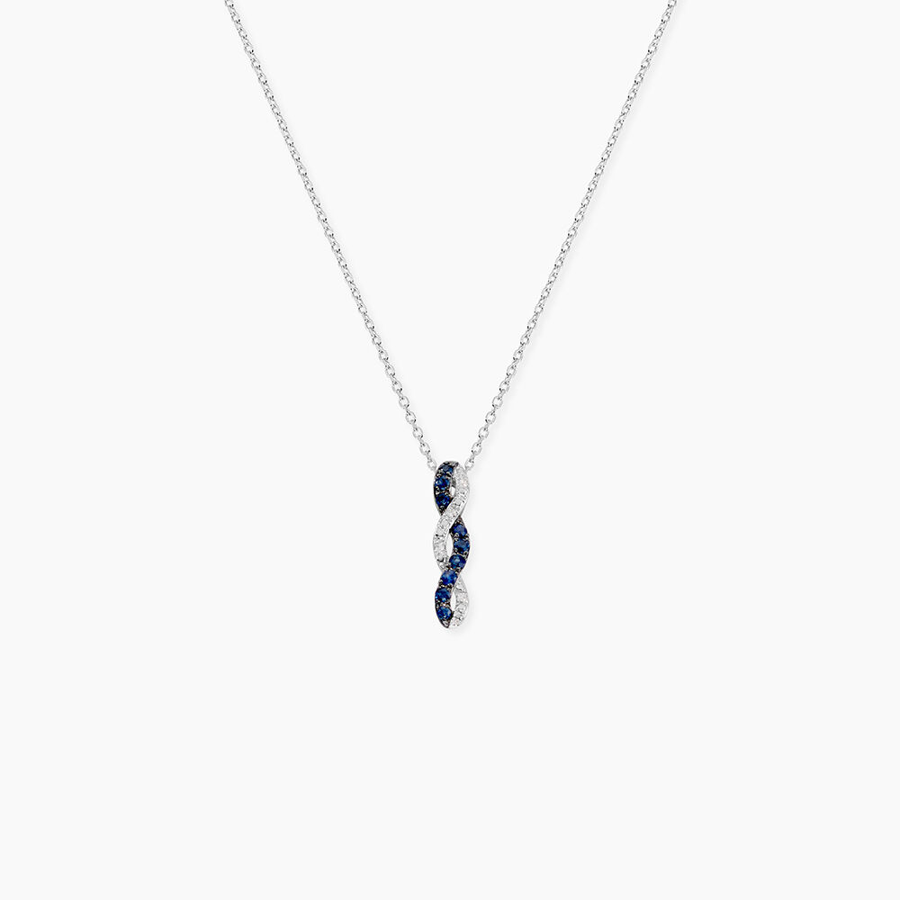 Collier Ligera Or Blanc Saphir Et Diamant - Colliers avec pierres Femme | Marc Orian
