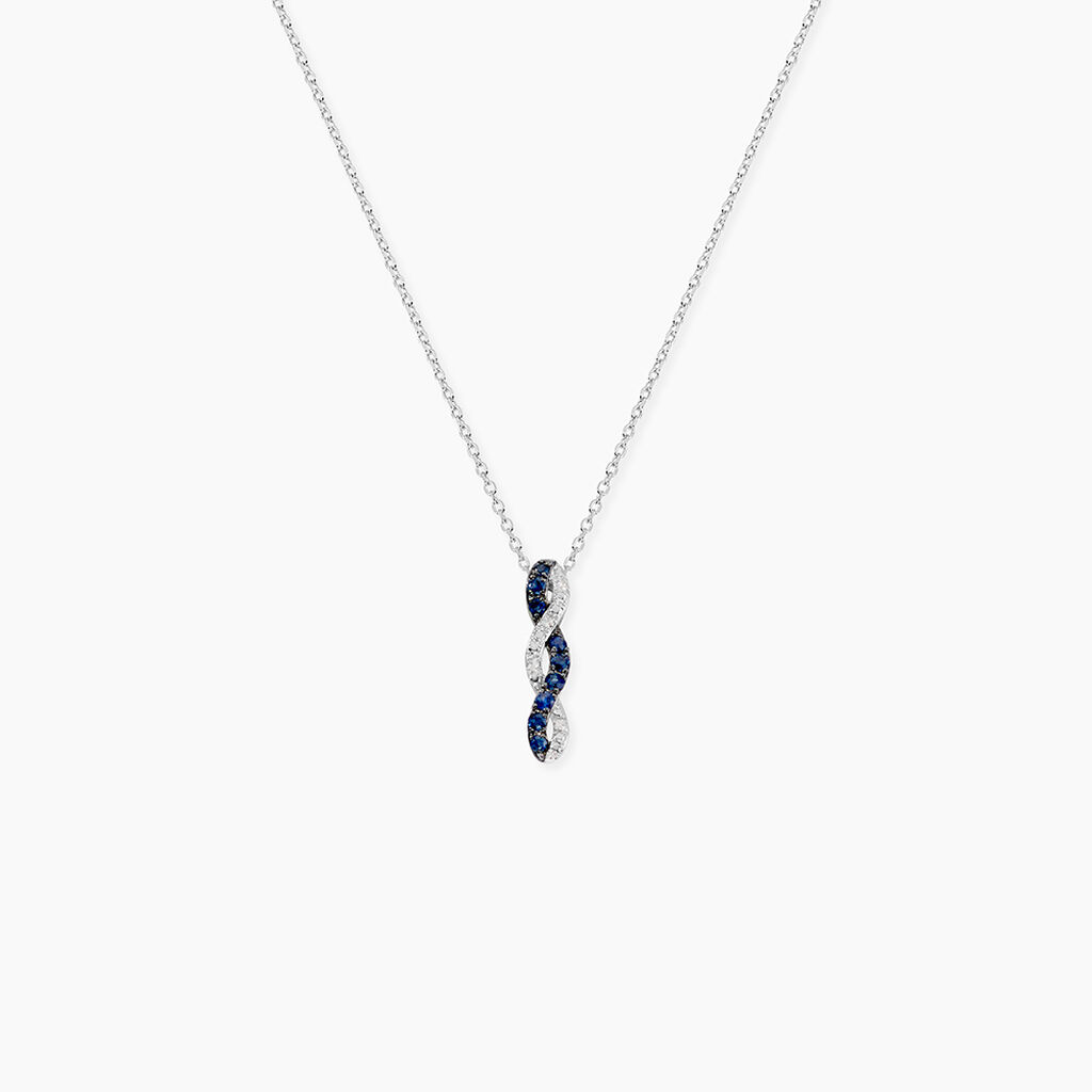 Collier Ligera Or Blanc Saphir Et Diamant - Colliers avec pierres Femme | Marc Orian