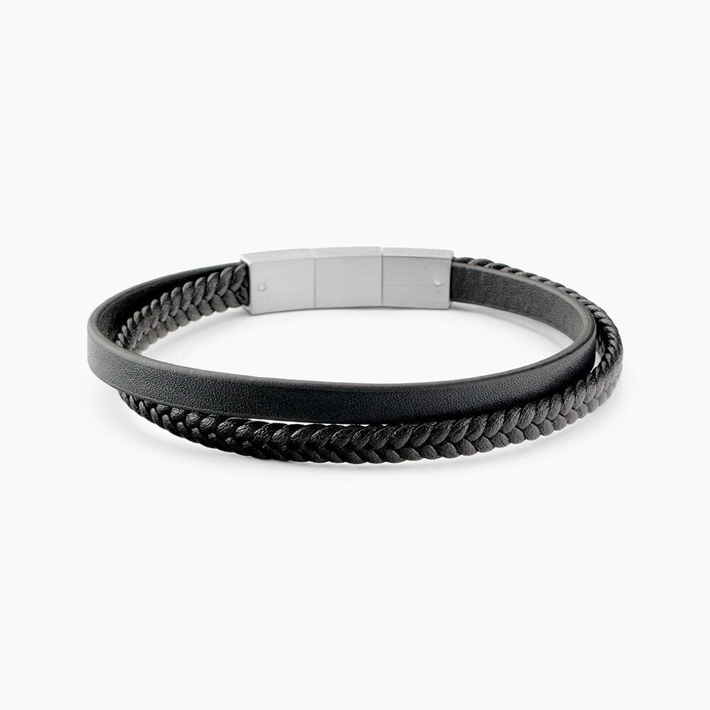 Bracelet Jourdan Cuir De Vache Noir - Bracelets cuir Homme | Marc Orian