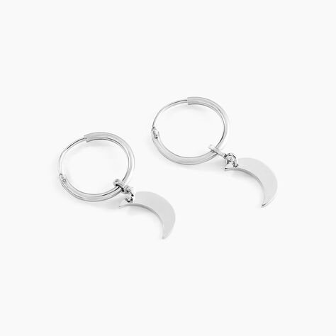 Créoles Elvyn Argent Blanc - Créoles Femme | Marc Orian