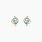 Boucles D'oreilles Puces Vrille Ovale Or Jaune Topaze - Puces Femme | Marc Orian