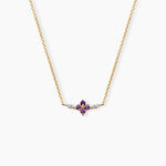 Collier Everett Argent Dor&eacute; A L'Or 750/1000 Am&eacute;thyste Oxyde De Zirconium - Colliers avec pierres Femme | Marc Orian