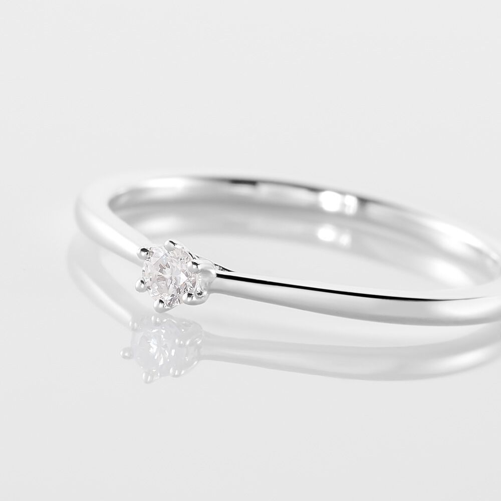Bague Solitaire Athena Or Blanc Diamant - Parures de mariage Femme | Marc Orian