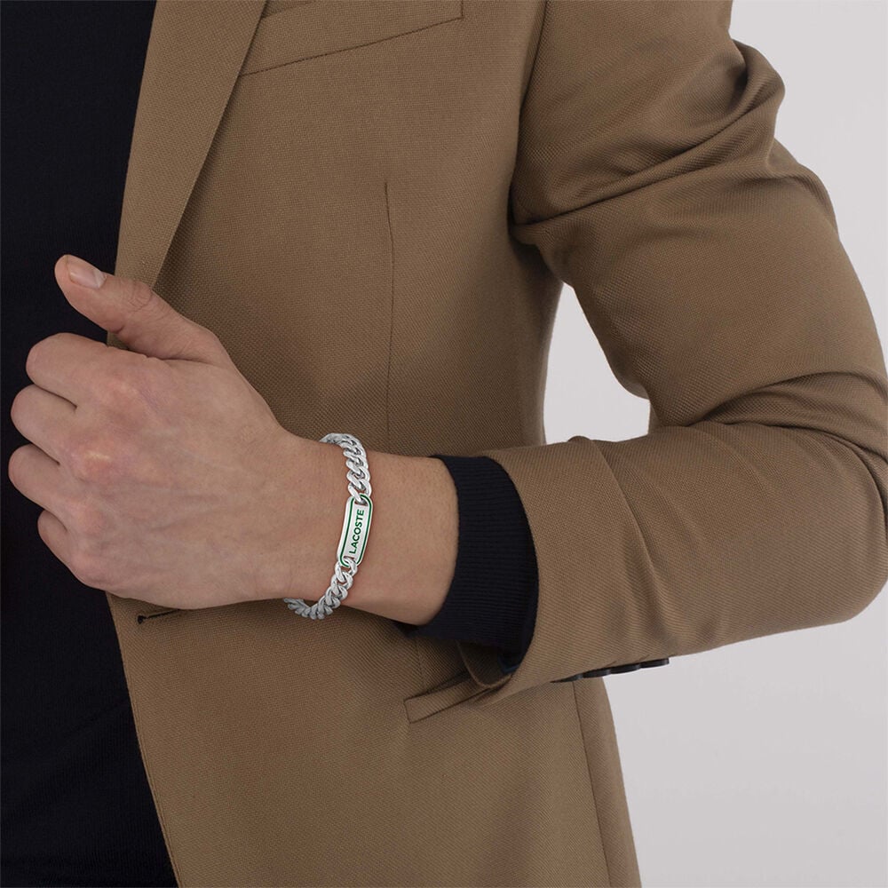 Bracelet Lacoste District Acier Blanc - Bracelets chaînes Homme | Marc Orian