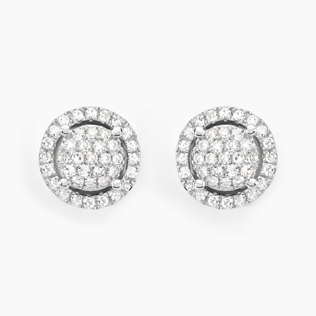 Boucles D'oreilles Puces Soleil D'hiver Or Blanc Diamant - Puces Femme | Marc Orian