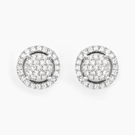 Boucles D'oreilles Puces Soleil D'hiver Or Blanc Diamant - Puces Femme | Marc Orian
