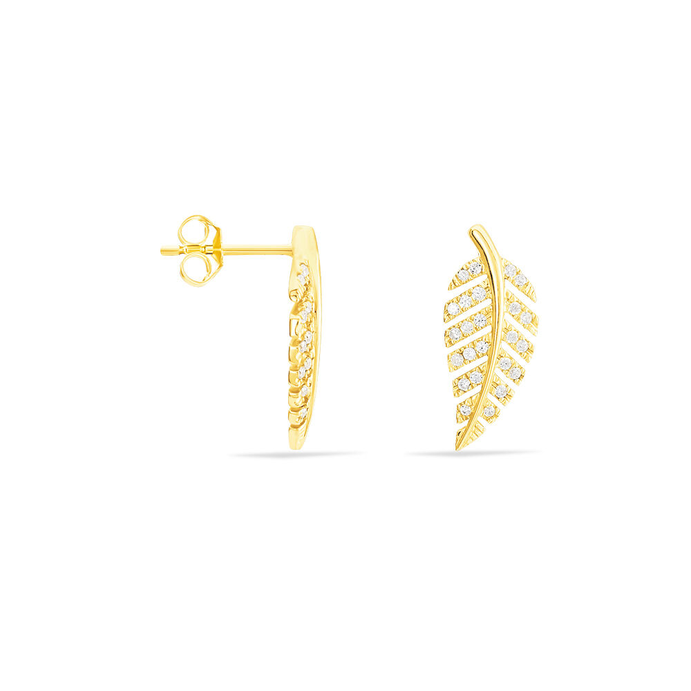 Boucles D'oreilles Puces Tourkia Or Jaune Oxyde De Zirconium - Puces Femme | Marc Orian