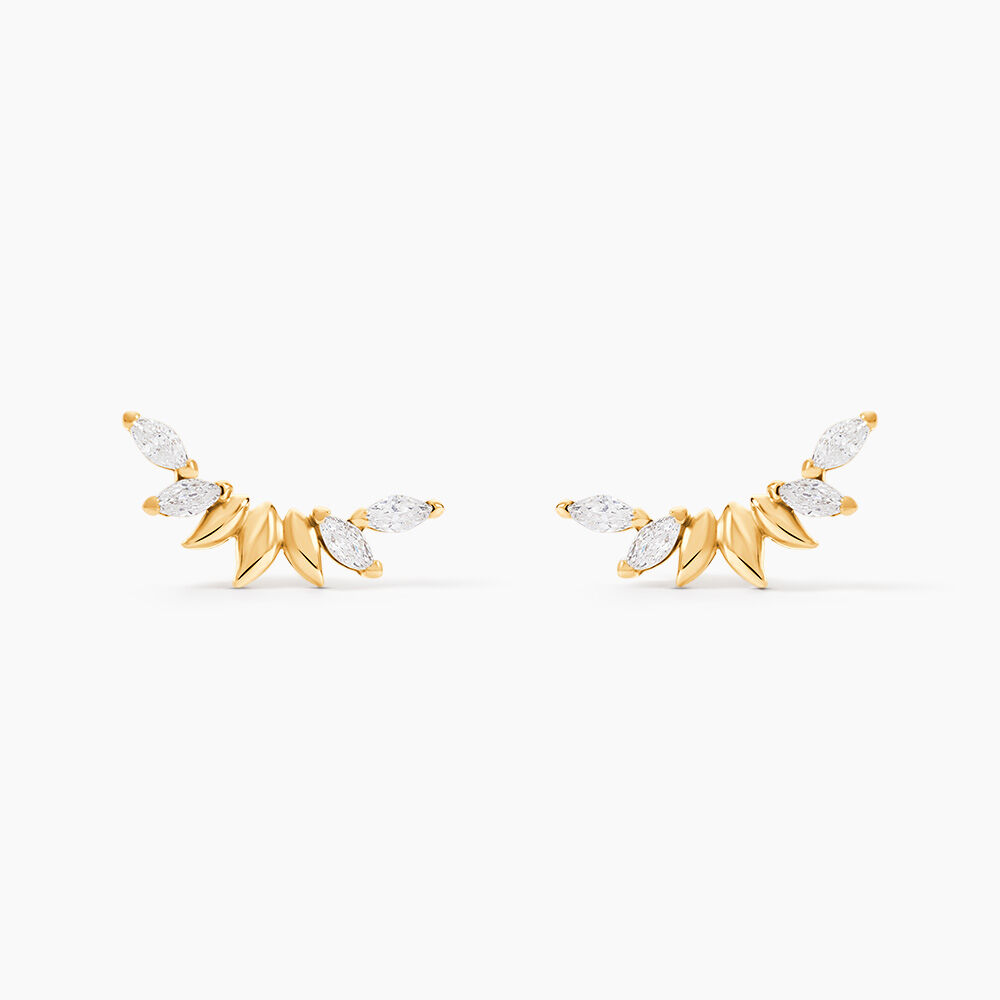 Boucles D'oreilles Puces Miyako Or Jaune Oxyde De Zirconium - Puces Femme | Marc Orian